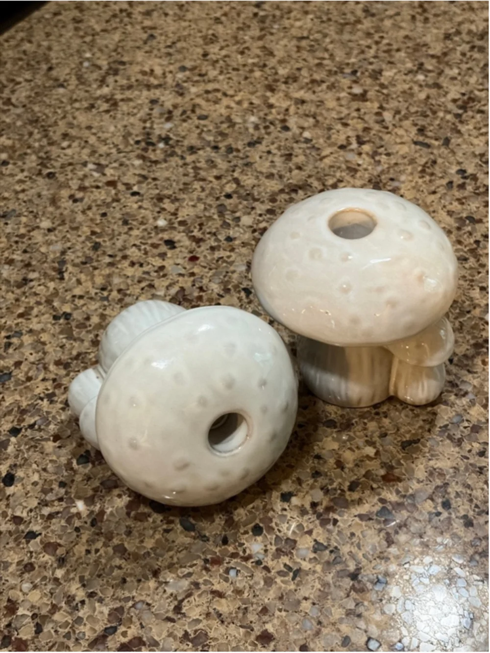 Set of Brand New Mushroom Candle Holders Beige